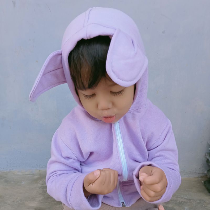 HOODIE KUCING ANAK ZIPPER SWEATER / JAKET/ BAJU HANGAT KIDS 2-4 TAHUN