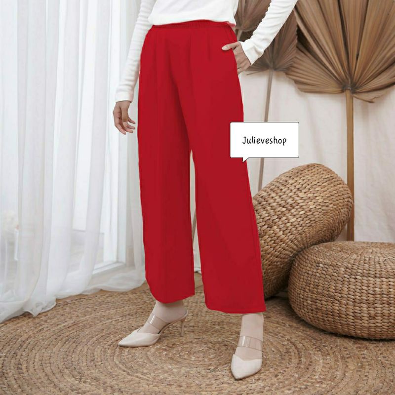 Celana Panjang Kulot Wanita Bahan Mosscrepe Tersedia Pilihan Warna-5