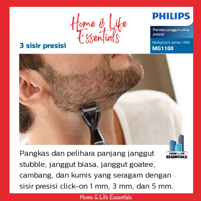 Philips MG1100 Alat Cukur Rambut/Bulu Ketiak/Kaki/Kemaluan Wanita/Pria