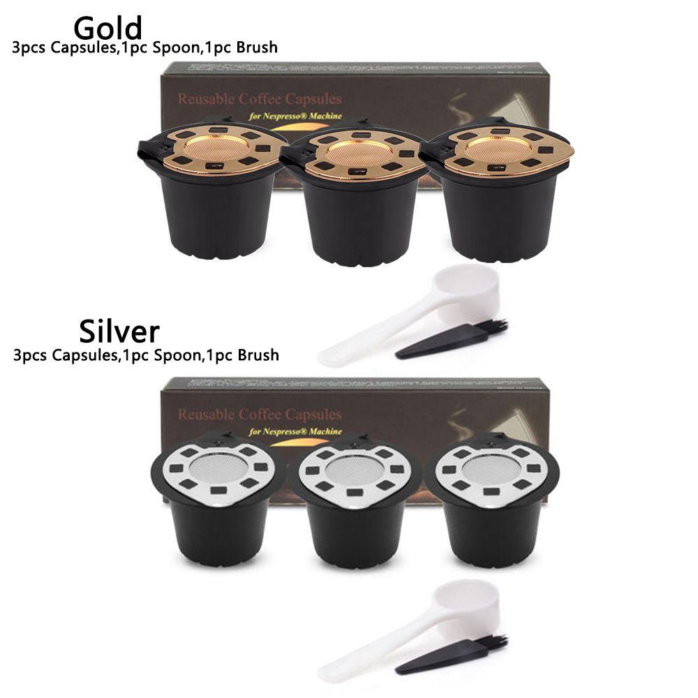 Nanas 3pcs Kapsul Kopi Rumah Espresso Coffee Crema Maker Reusable Pods Untuk Nespresso