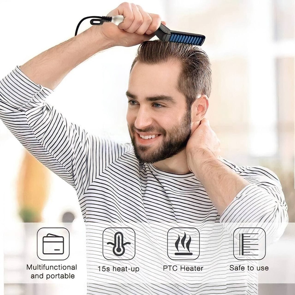 Fast Hair Styling &amp; Beard Straightener For MEN Sisir Pelurus Rambut Pria Elektrik