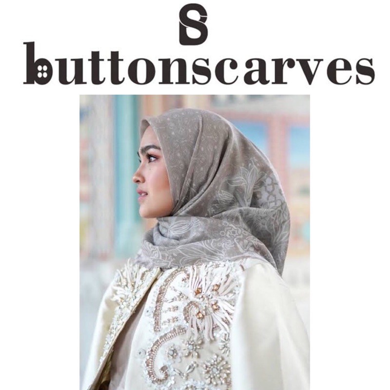 Buttonscarves - Maharani Series Voile Square Khaki