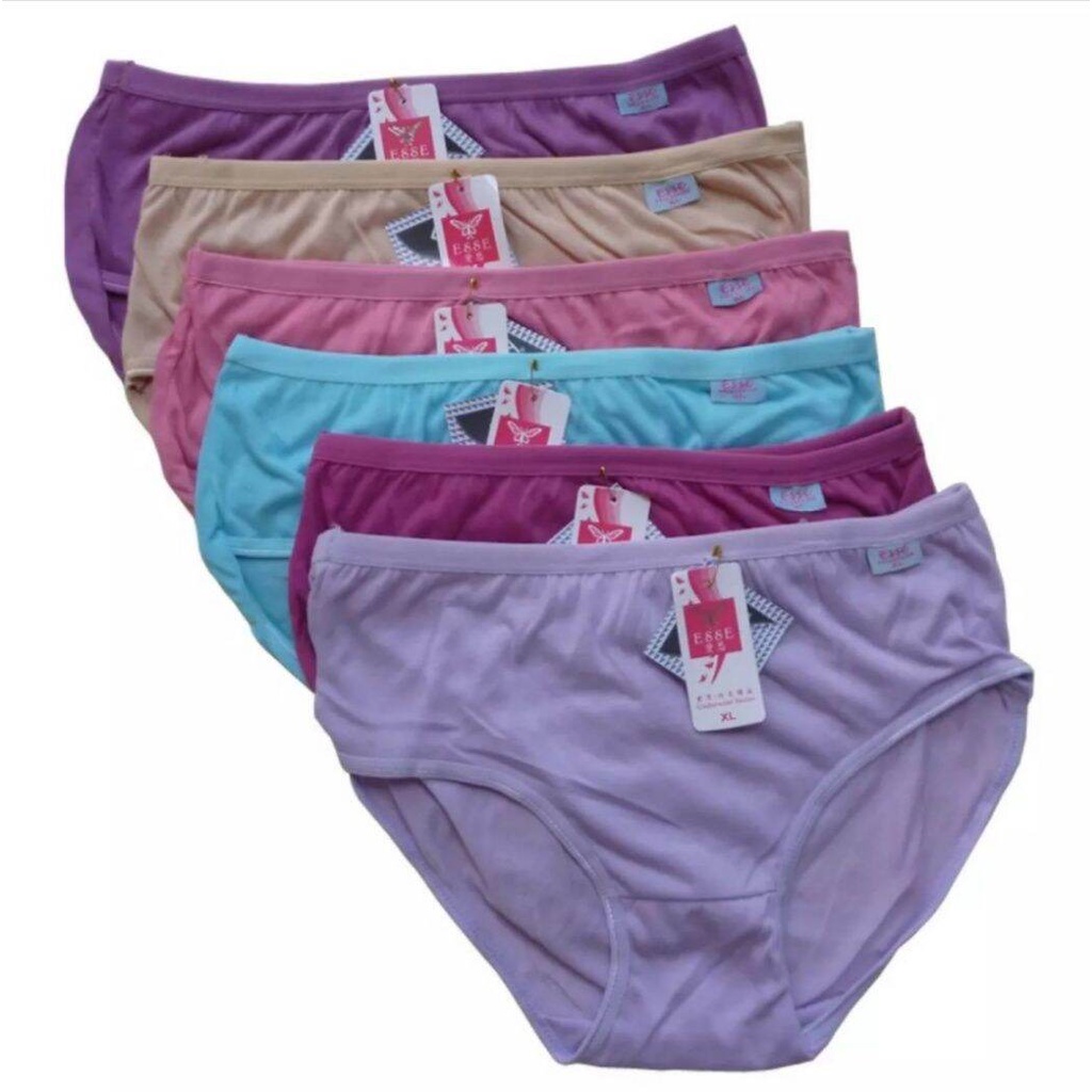 {PROMO MURAH} 6 PCS CELANA DALAM WANITA DEWASA PITTERPATTER  POLOS MULTIWARNA IMPORT PREMIUM   UNDIES