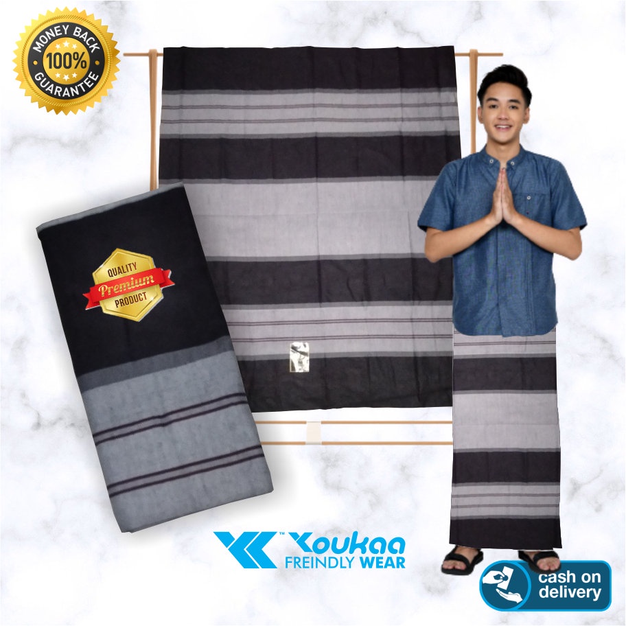 Sarung Sholat Pria Dewasa Motif Tenun Garis Salur Youkaa
