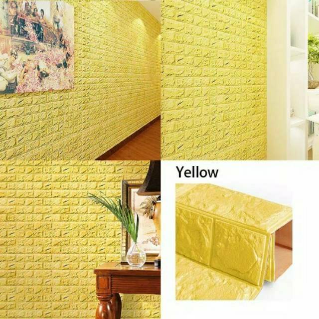 Wallpaper 3D Foam Motif Karakter Wallpaper Dinding Import Wall Sticker Interior Model Batu Bata COD