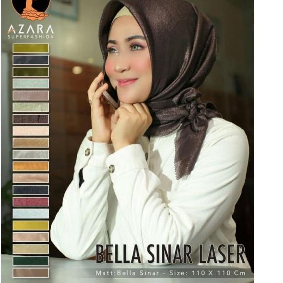 Spesial Bella Sinar Glowing AZARA Lasercut/Hijab Segiempat Bella Sinar AZARA Lasercut ,,
