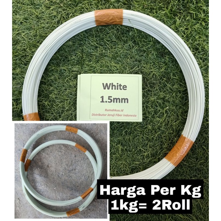 Ruji Fiber 1.5mm putih untuk sangkar, dongdang, layangan naga dll