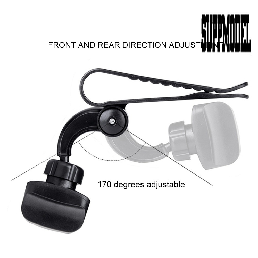 Bracket Klip Mount Sun Visor Mobil Holder Handphone / Navigasi Universal 170 ° Adjustable
