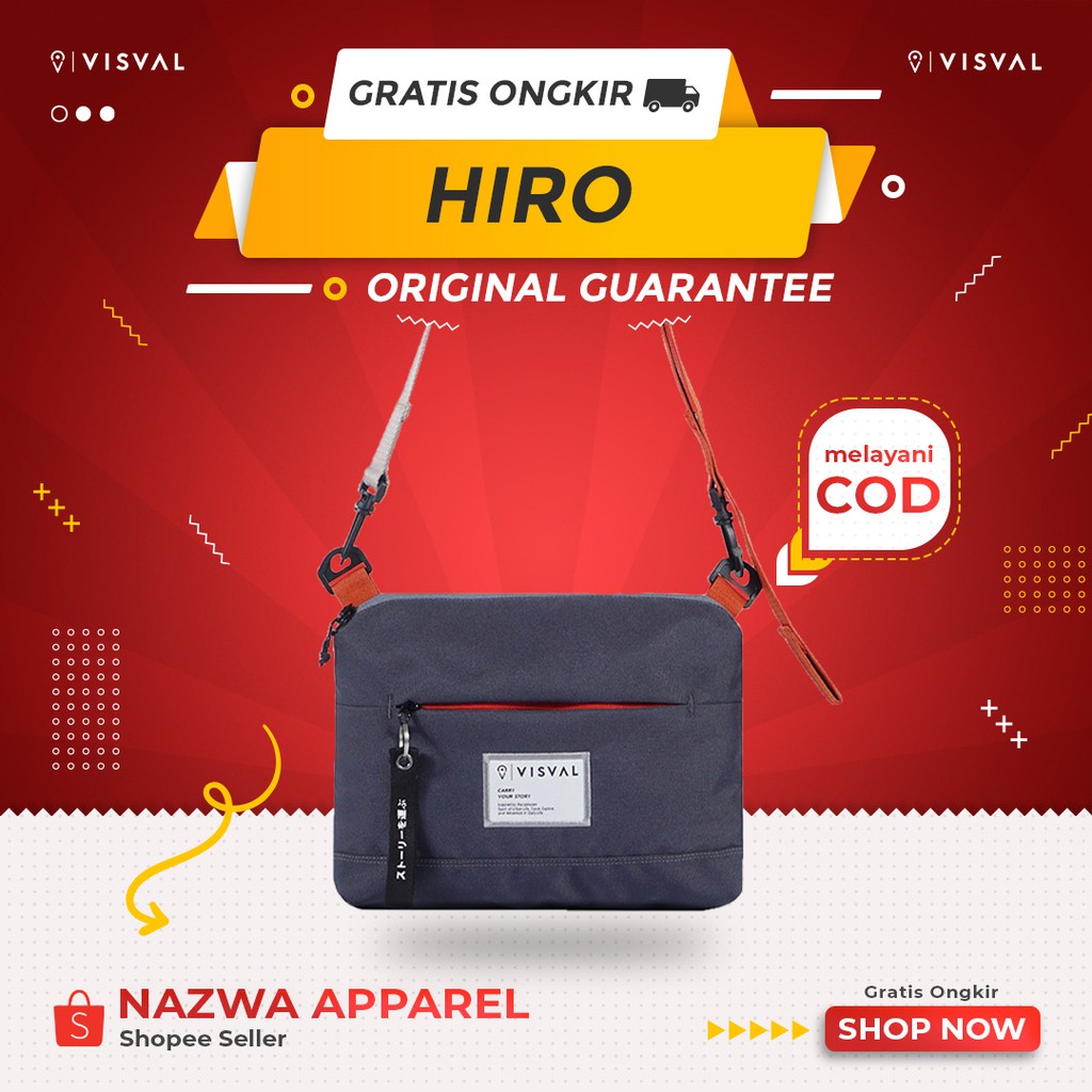 TAS SELEMPANG SLING BAG VISVAL HIRO SACOCHE GREY