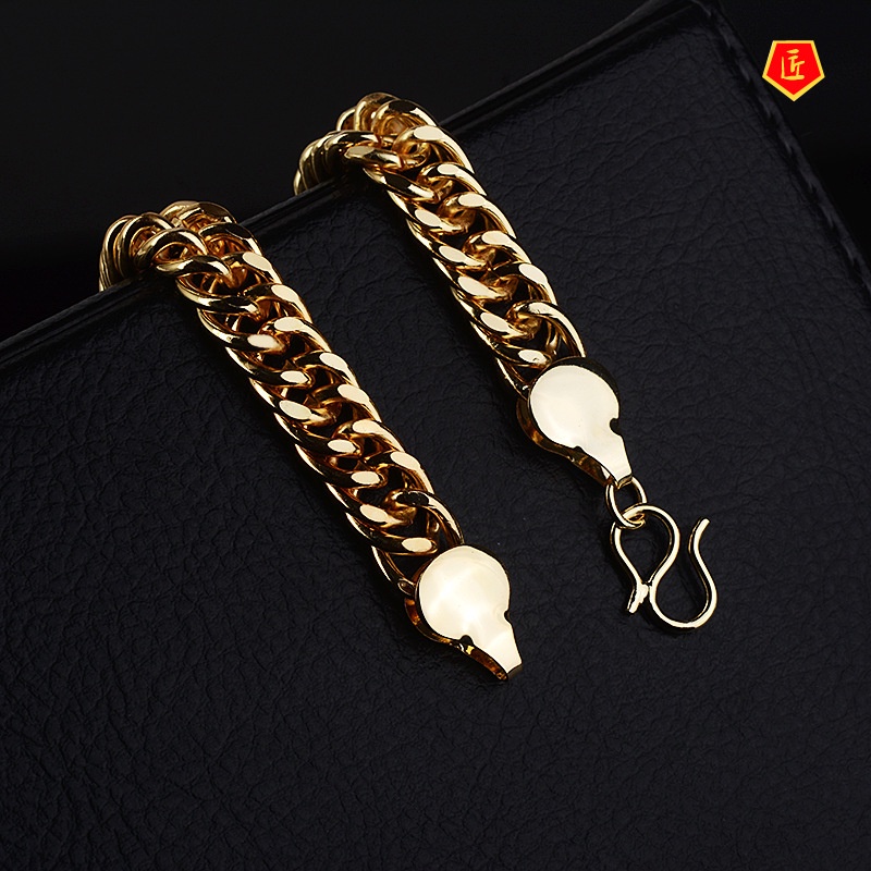 [Ready Stock]Fashion Temperament Men's Gold Bracelet