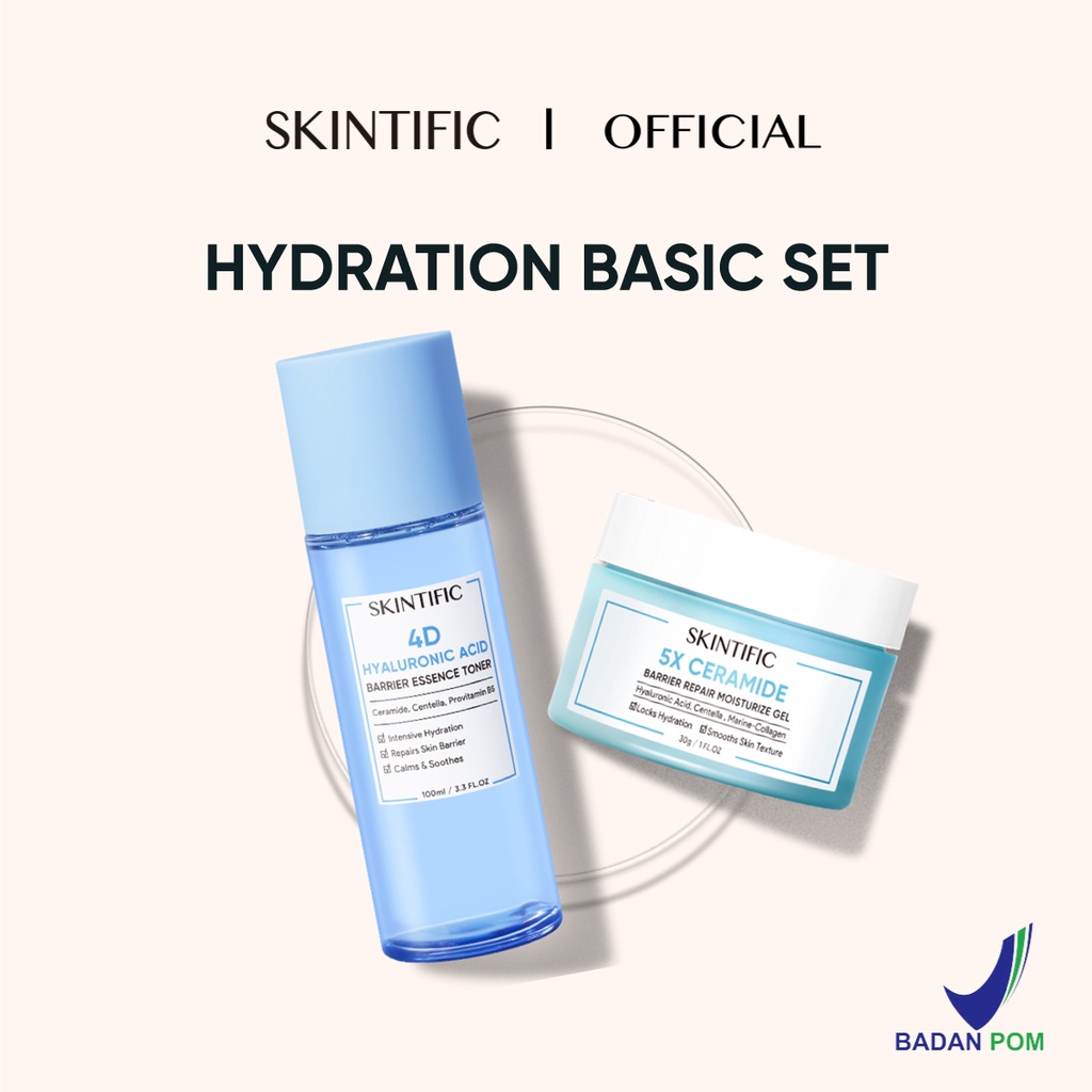 Hydration basic Set Barrier Repair Set / 4D Hyaluronic Acid ( HA ) Barrier Essence Toner &amp; 5X Ceramide Barrier Repair Moisture Gel