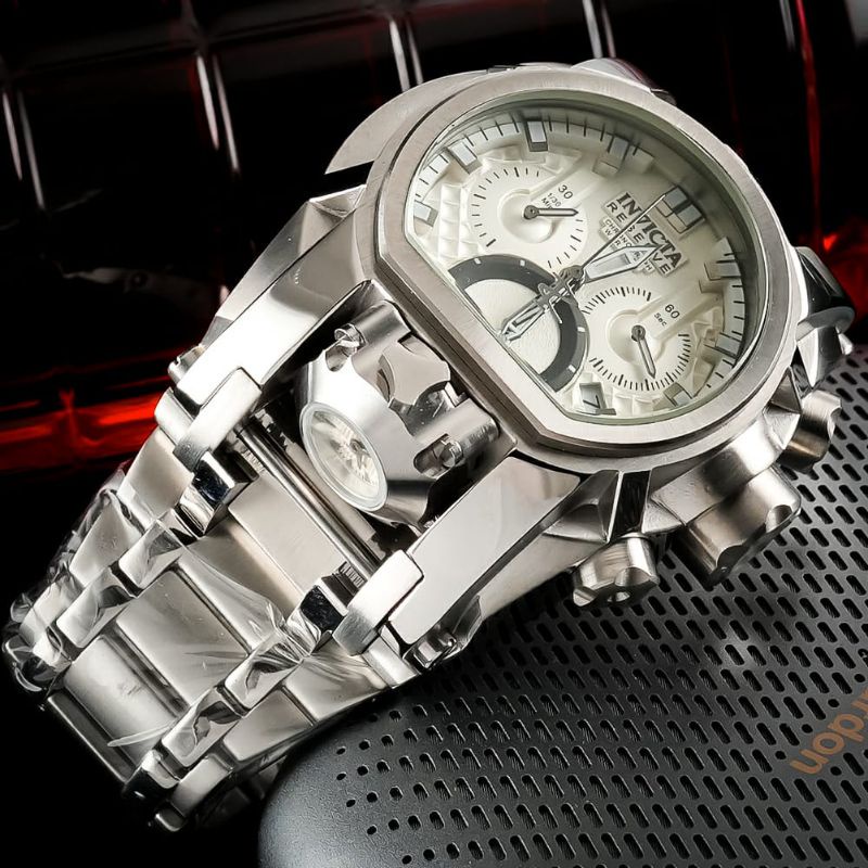 JAM TANGAN PRIA INVICTA BOLT ZEUS DUAL TIME CHRONOGRAPH GARANSI 1 TAHUN