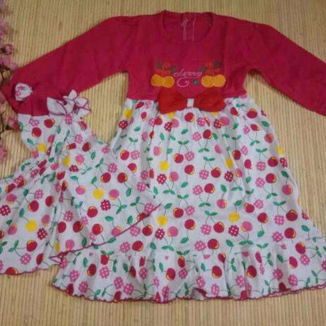 gamis setelan jilbab anak orange