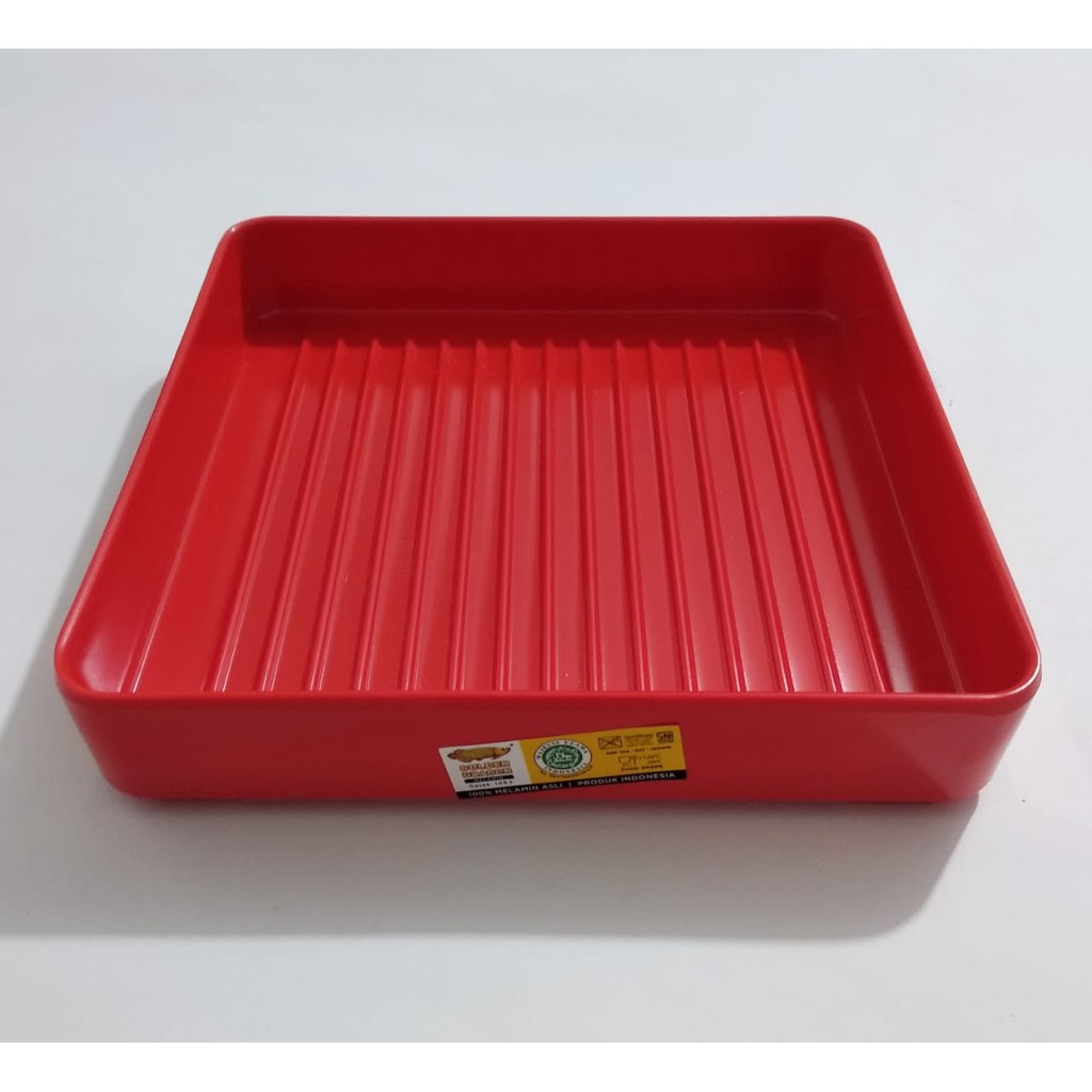 Piring Shabu-Shabu  P4807 piring MELAMIN kotak 6.25 inch MERAH Golden Dragon