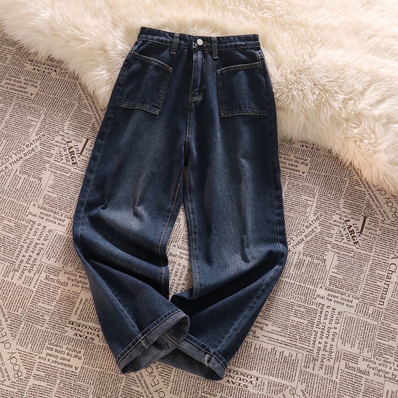 Gaya Terbaru Highwaist Straight Loose Celana Jeans Panjang Wanita Import (realpict)