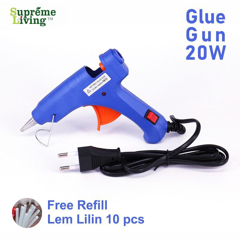 Alat Lem Tembak Glue Gun 20W + 10 pcs Lem Lilin Bakar Cair