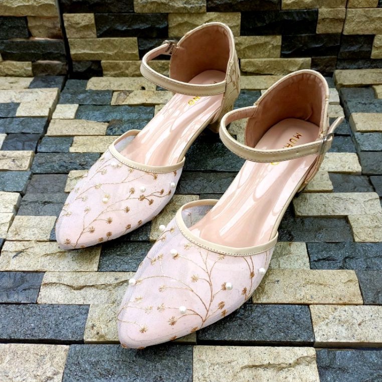 Wedding Shoes Murano Kania Cream Brukat Size Jumbo 41-46