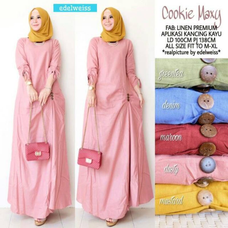 Cookie maxy dress fashion muslim remaja wanita