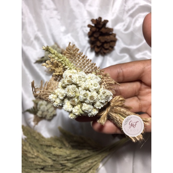 mini bucket grosir / buket bunga edelweis / bunga kering