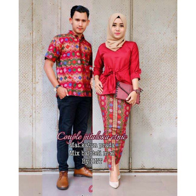 Couple Pitaloka Etnic Pita RnB Span SRG 736 Sarimbit Batik Modern Prada Seragam Pesta Muslim