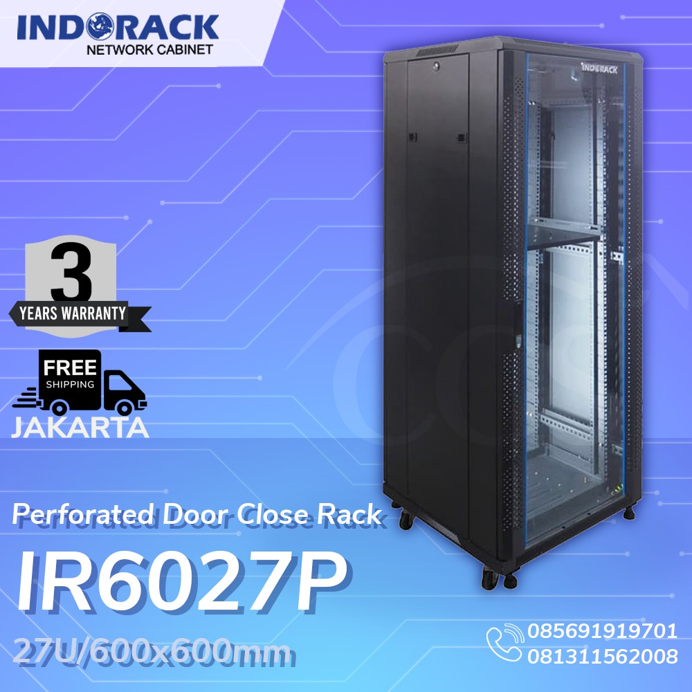 INDORACK CLOSE RACK 27U DEPTH 600MM PERFORATED DOOR - IR6027P