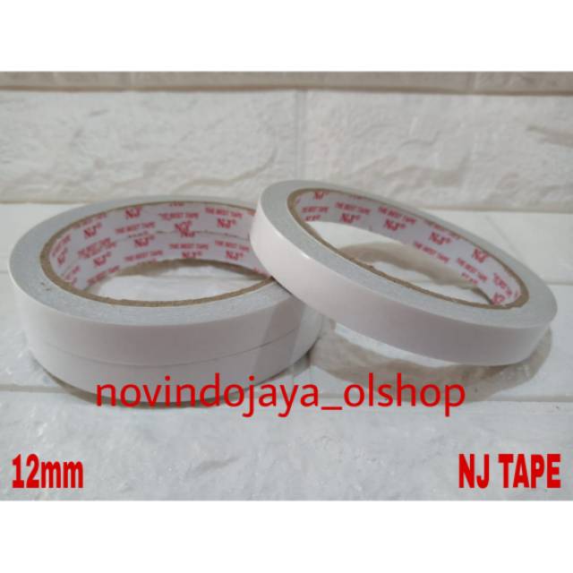 

double tape 12mm x 12 mtr merek NJ termurah