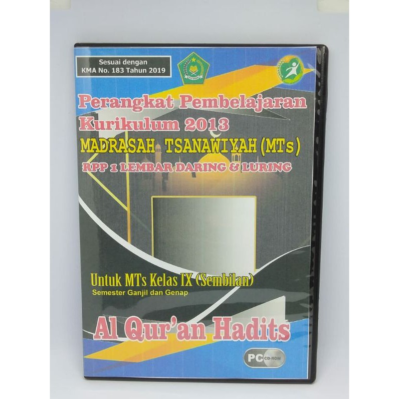 Cd Perangkat Pembelajaran Rpp Al Quran Hadis Kelas Ix 9 Sesuai Kma 183 2019 1 Lembar Daring Luring Shopee Indonesia