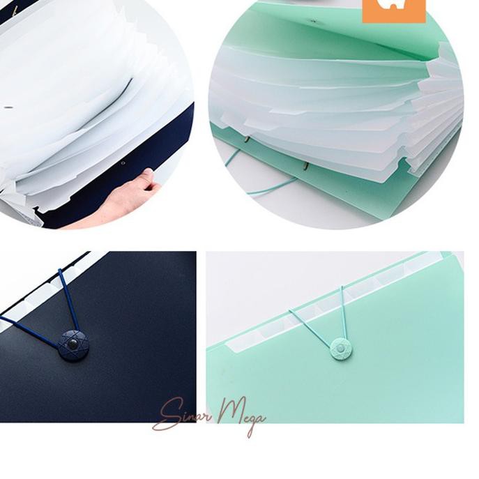 

*- Woodwork 8 Pockets Expanding File Folder / Map Kantong Plastik 8 sekat *