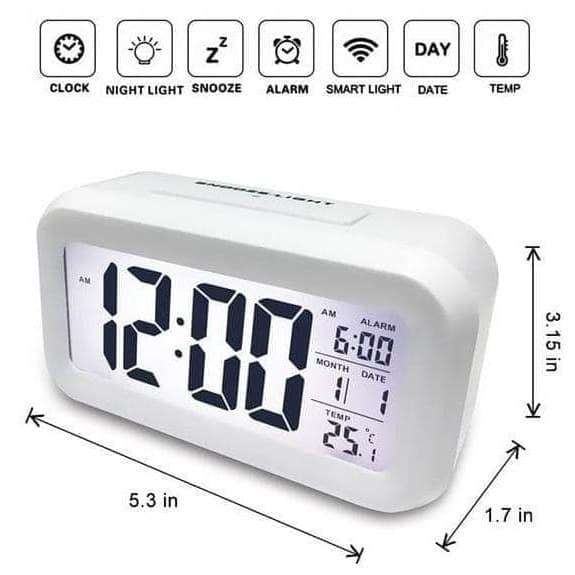 Type JMW1 Jam Meja Weker Digital Alarm Clock LED