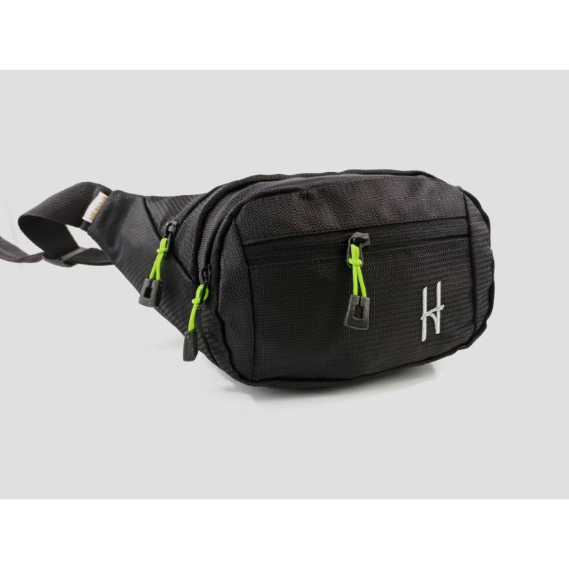 Tas Pria Waist Bag Heavy logo H bordir kanfas nylon | Tas pinggang pria