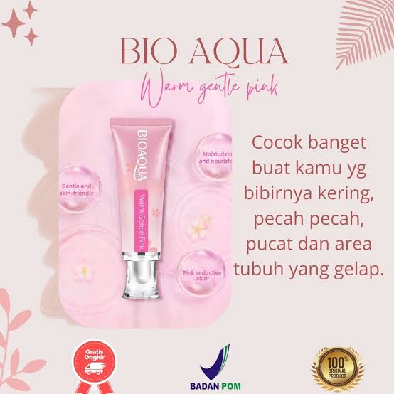 BIOAQUA GENTLE PINK NENHONG CREAM 30GR PEMERAH BIBIR ORIGINAL BPOM