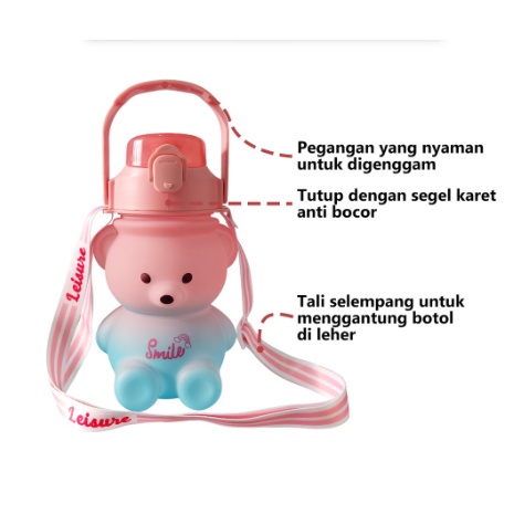 BOTOL MINUM ANAK TEDY BEAR GEMOY 1,2L &amp; 1,4 L