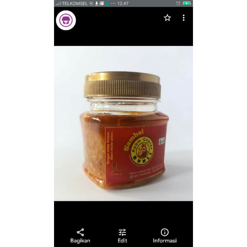 

Sambal ayam geprek Bunli