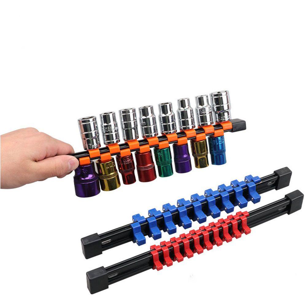 Solighter Socket Wrench Holders Universal Klip Rel Dinding Holder Alat Rumah Penyimpanan Kunci Pas Organizer