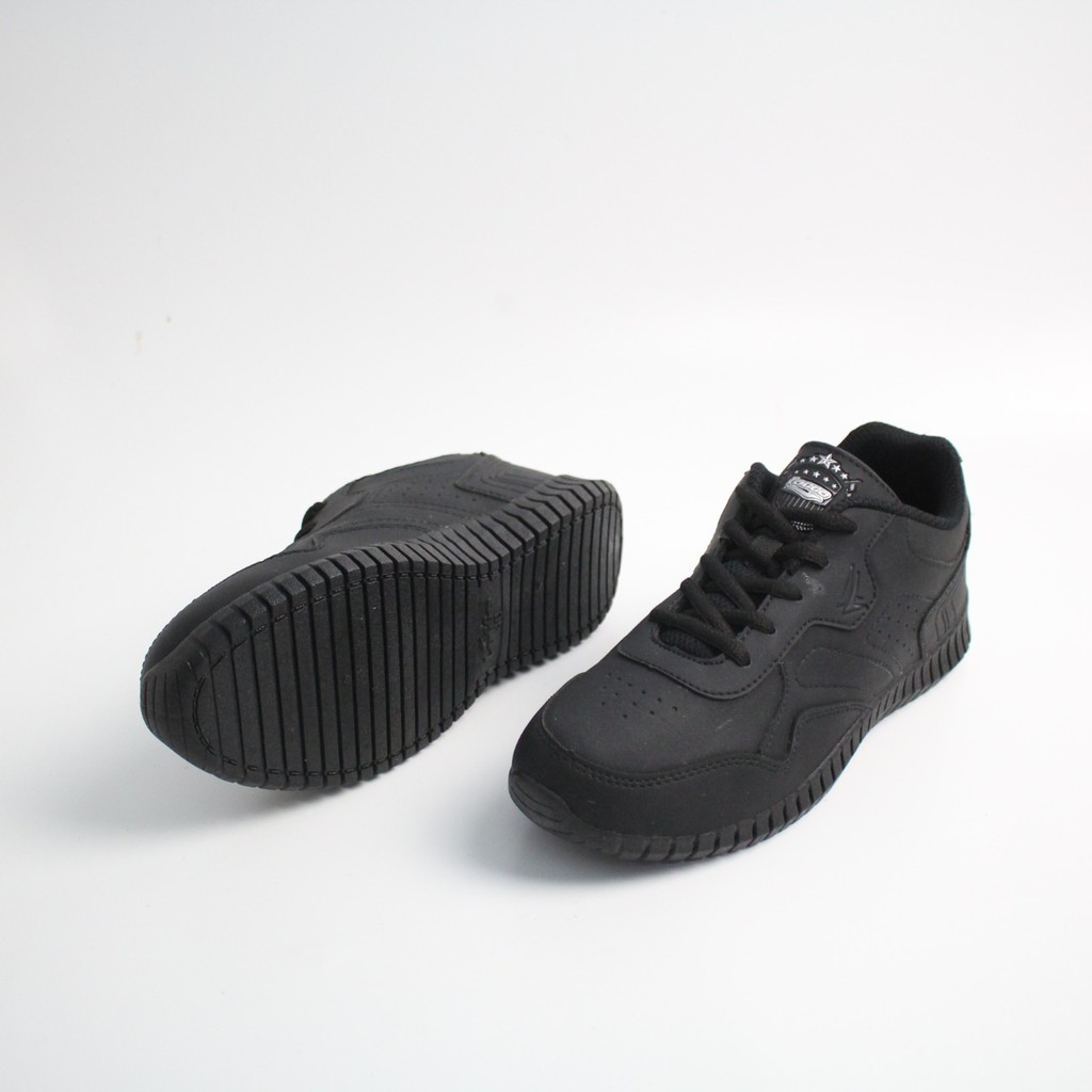 SEPATU SEKOLAH MERK LOGGO MODEL PENDEK WARNA HITAM POLOS / SEPATU MURAH / SEPATU KEREN / SEPATU KECE