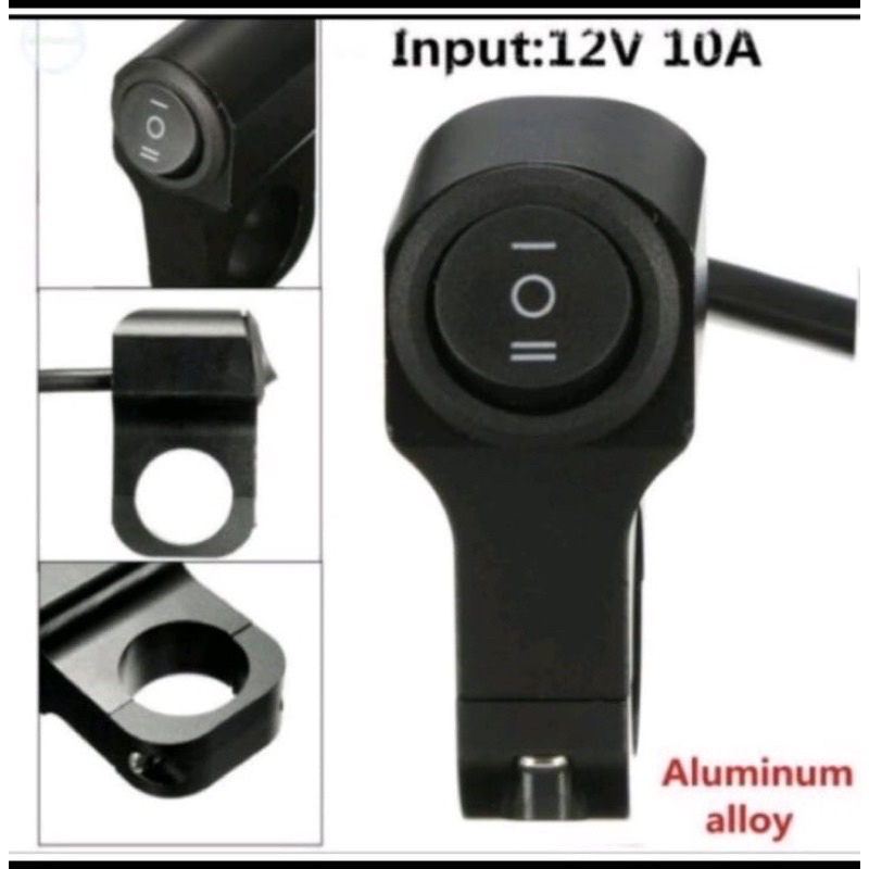 Saklar lampu on/off high low off stang spion Universal