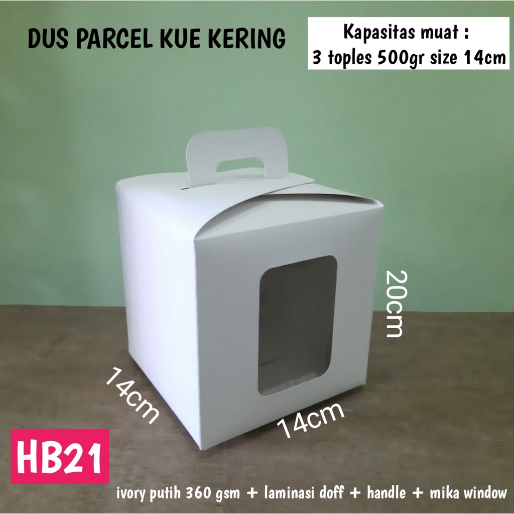 

dus kue kering 20cm 3jar putih hb21 | kardus parcel kotak kue cake box