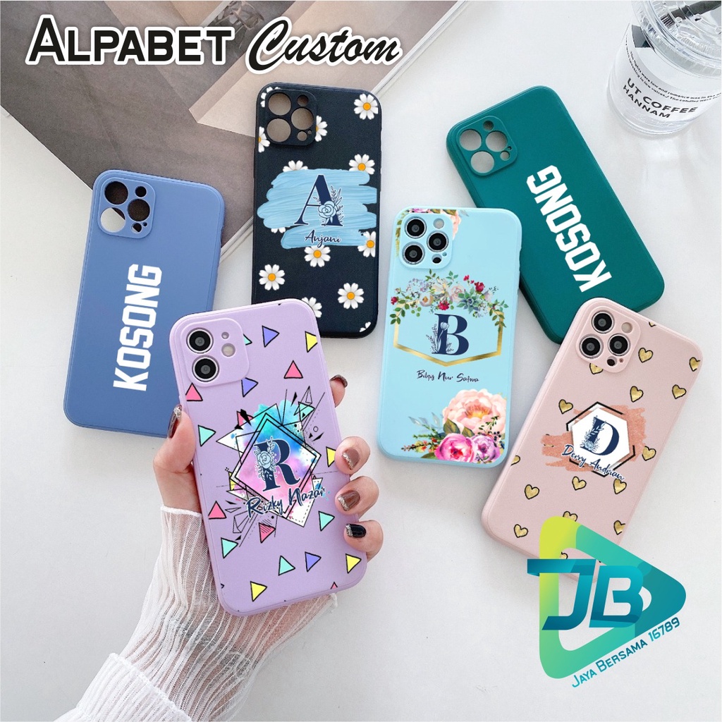 CASE CASING SOFTCASE SILIKON MACARON PELINDUNG KAMERA ALPABET CUSTOM OPPO VIVO SAMSUNG XIAOMI REALME IPHONE ALL TYPE JB5603