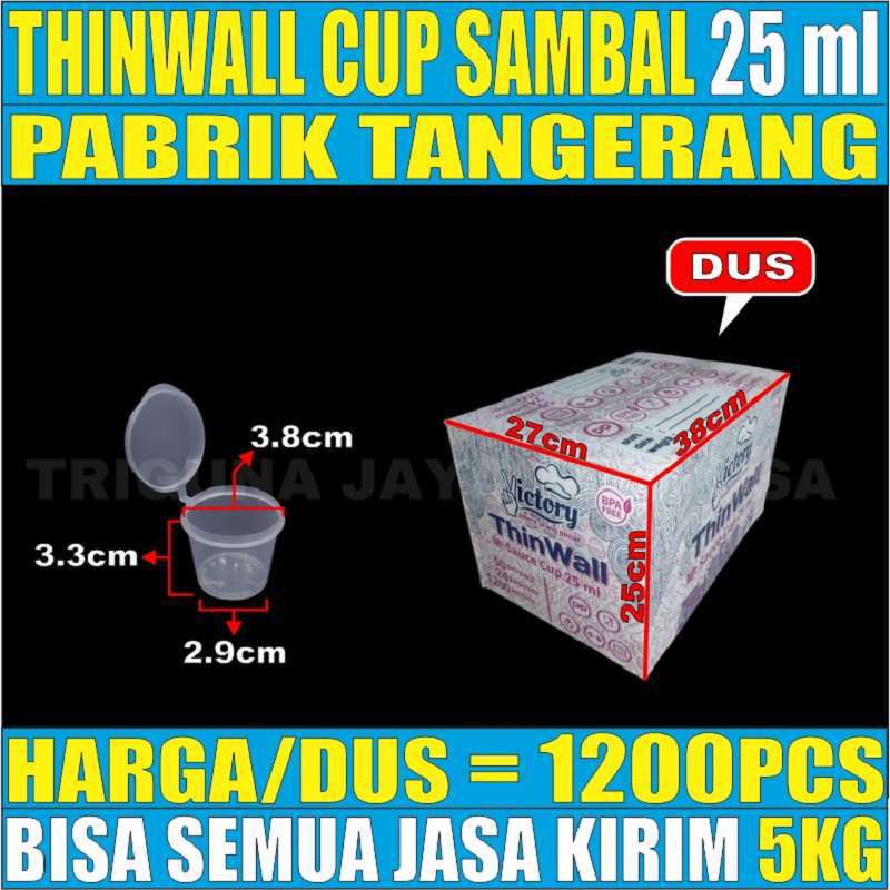 Thinwall Cup 25ml 35ml 60ml 100ml 150ml Per Dus Bulat Cup Sambel n Cup Puding Plastik Gjk