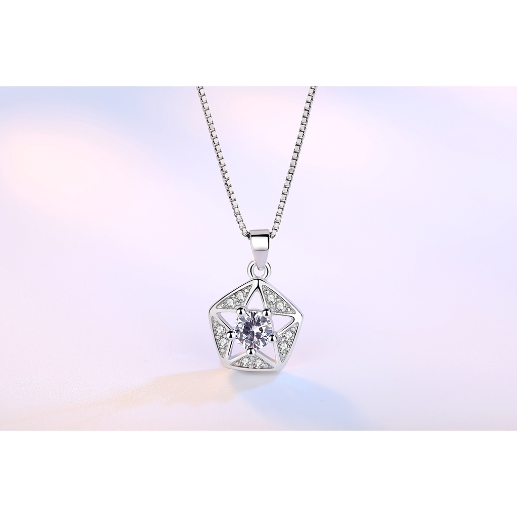 925 Perak Liontin Untuk Wanita Perhiasan Fashion bintang berujung lima (Tanpa rantai)