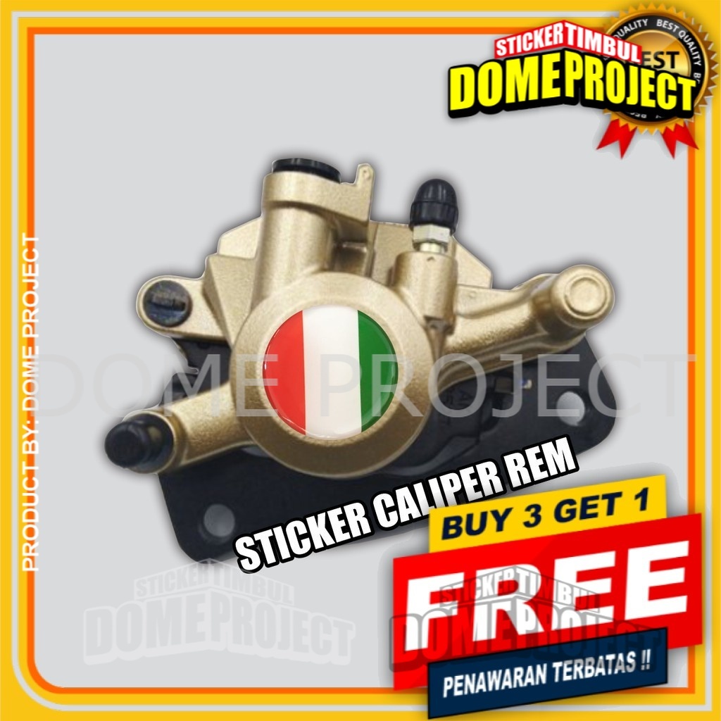 STIKER MOTOR EMBLEM 3D LOGO ITALI ITALY KALIPER REM AKSESORIS YAMAHA HONDA SUZUZI KAWASAKI AESTHETIC KEREN