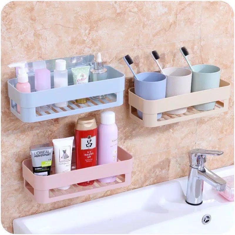 [Plastik] rak persegi serbaguna - Bathroom Shelves Tempel+Bubble Wrap