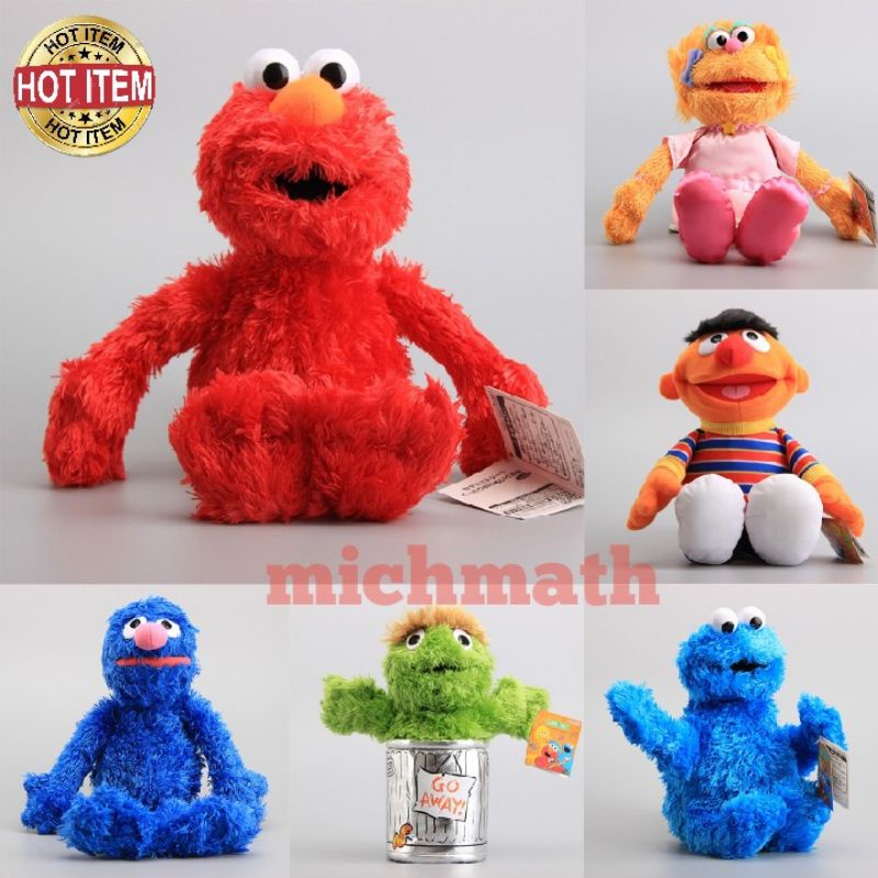 Boneka impor besar Elmo Cookie Monster Big Bird Oscar sesame street dan ada hand puppet nya juga