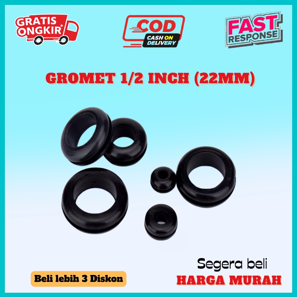 GROMMET 1/2" INCH 22 MM GROMET SEAL KARET DUTCH BUCKET HIDROPONIK PVC