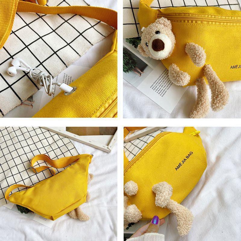 Tas Pinggang Waistbag Import Korea desain Boneka Beruang Lucu/Tas Punggung Beruang [READY Jakarta]