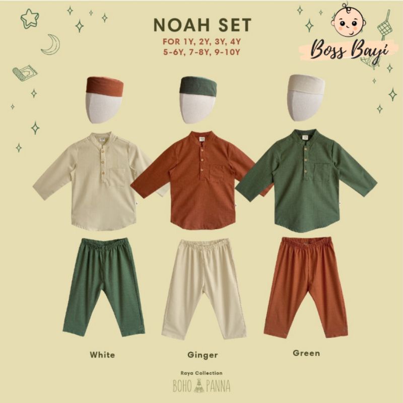 BOHOPANNA - Noah Set / Setelan Koko Peci Anak Raya Collection