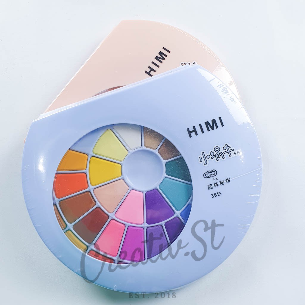 

UM1 Himi Watercolor Cake 38 Color + Brush Cat Air Warna
