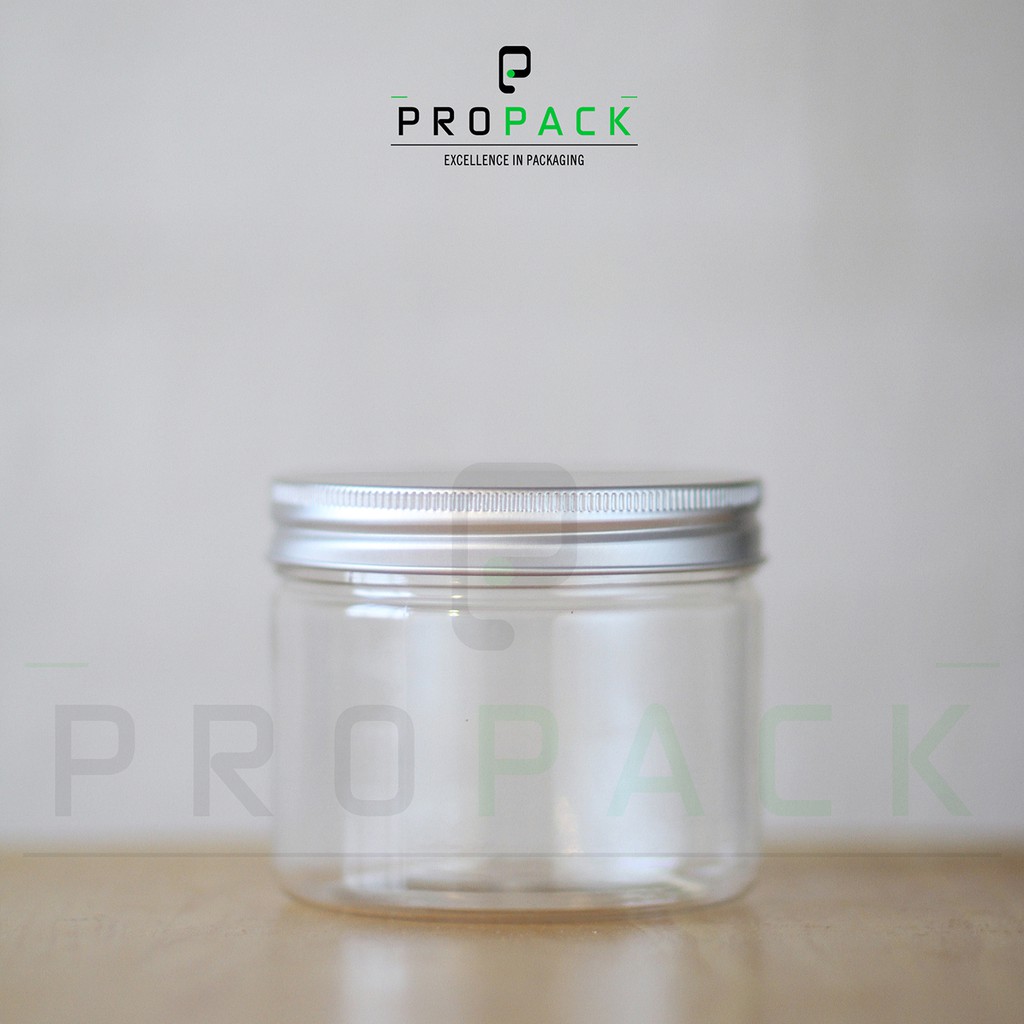 TOPLES PLASTIK TUTUP ALUMUNIUM 400 ml / JAR PET MADU COOKIES HAMPERS NASTAR / SILINDER 400ml SILVER