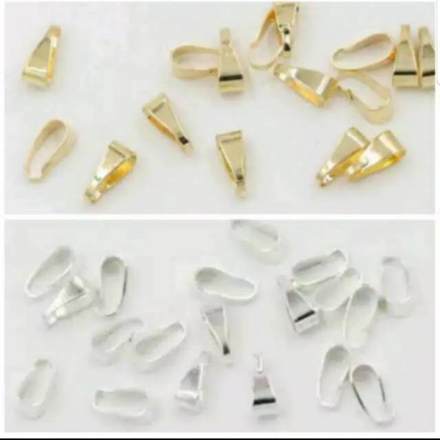 Jepitan liontin isi 12 pcs gold n silver color