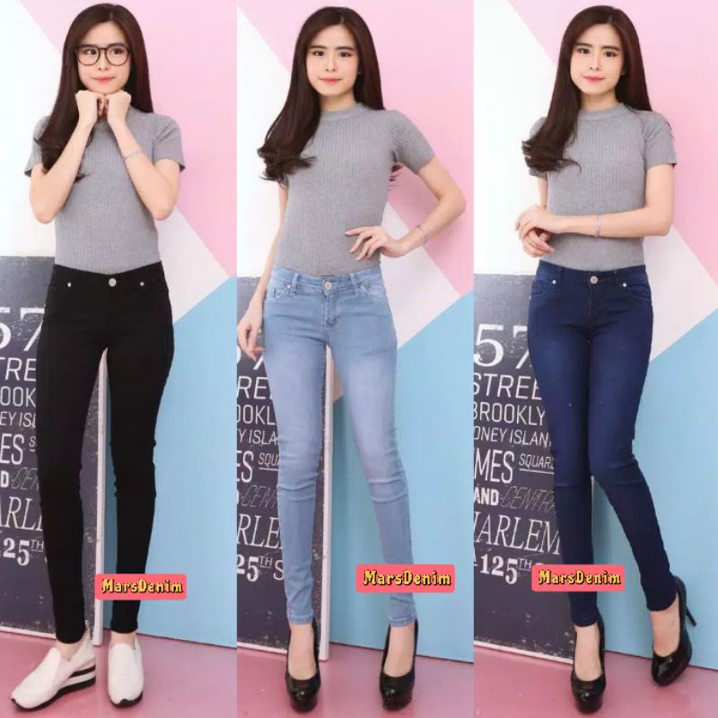 CELANA JEANS PENSIL SKINNY WANITA CEWEK